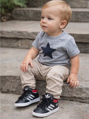 Adidas Infant Hard Court Hi I - Chicago Bulls Black White Red